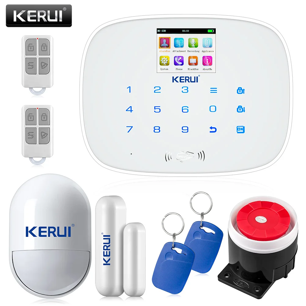Kerui IOS Android APP Wireless GSM Alarm System TFT Color