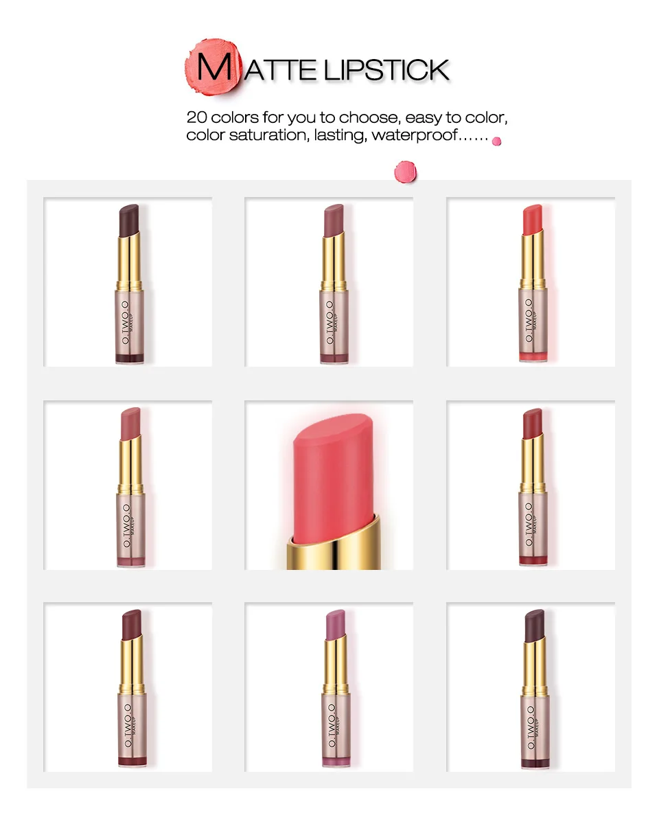 O.TWO.O 20 Colors Matte Lipsticks