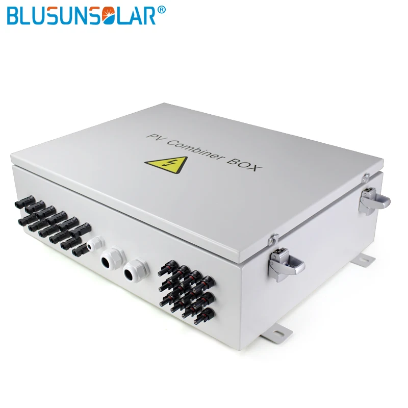 1set Hgih quality Stainless Steel Housing 1000VDC 12 strings input and 1 string output combiner box with 15A fuse and MC-4 panel