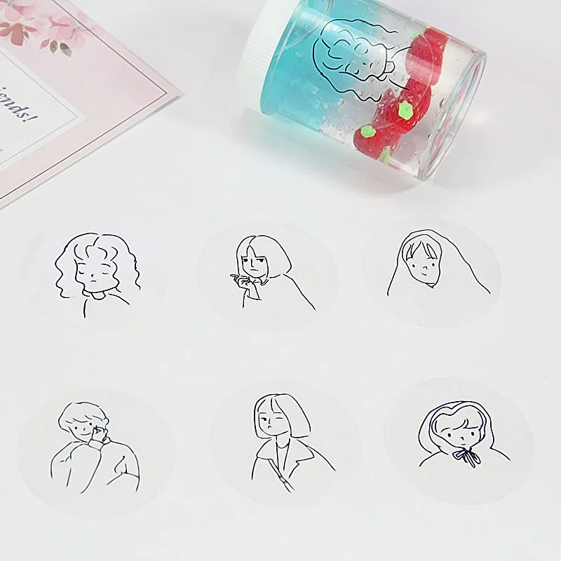 

10 Sheet/Pack Transparent Bottom Simple Strokes Girl DIY Accessories Slime Box Blind Bag Stickers Slime Supplies Tools Gift Toy