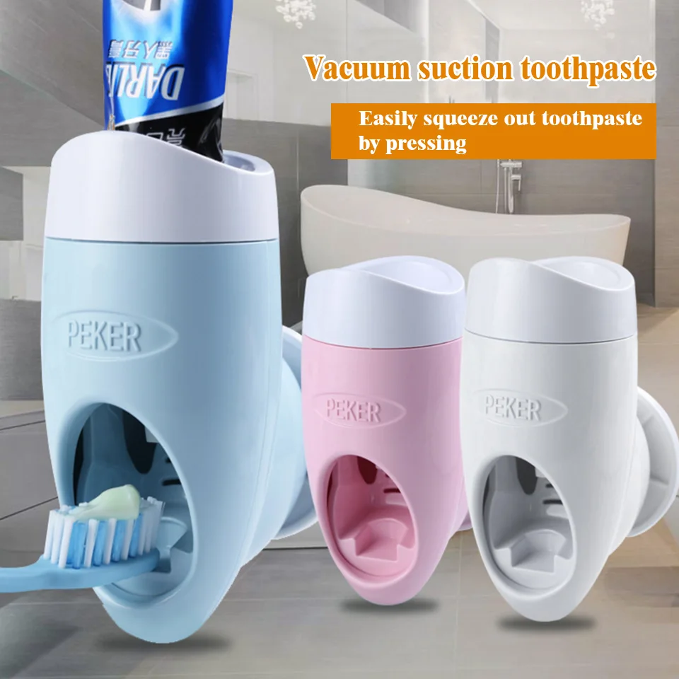 

Toothpaste Dispenser Home Vacuum Automatic Toothpaste Holder Abs Toothbrush Holder Set Wall Mount Stand Hands Free Squeeze Out