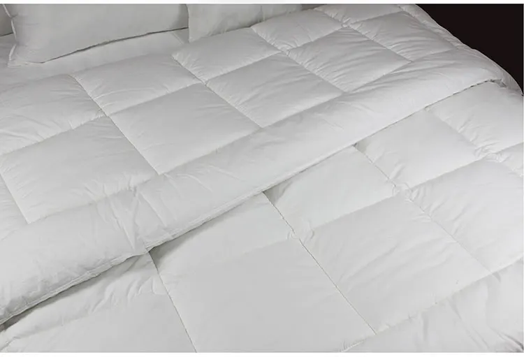 Королева одеяло Вставка белый стеганый одеяло с угловыми вкладками гипоаллергенная коробка сшитая вниз альтернативное одеяло