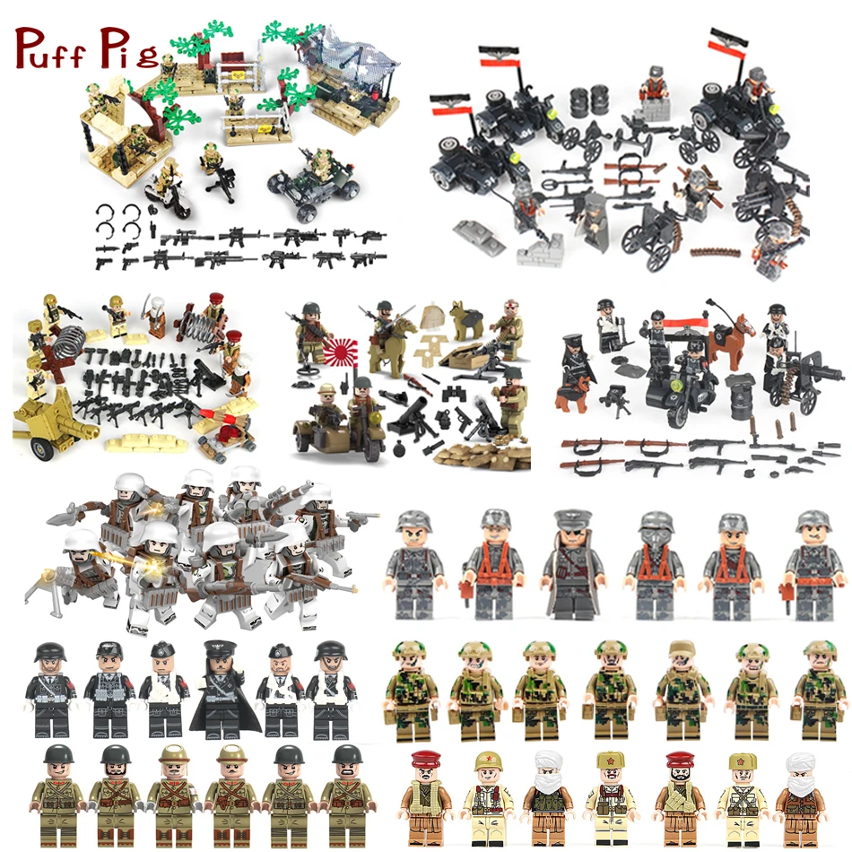 

Military Special Forces Soldiers Bricks Germany Figures Guns Weapons Compatible Legoings SWAT Army Building Blocks Children Toys