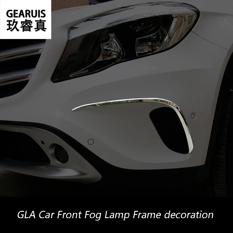 

Car styling Abs Chrome Front Fog Lamp Frame Modified Head Fog Light Cover Decoration Ring case For Mercedes Benz GLA 200 220 260
