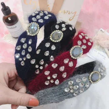 

Fashion Korean style Rhinestone hairband Women Girls Fashion Simple Rabbit hair Diamonds Hair Hoop headwear Hair Accessories