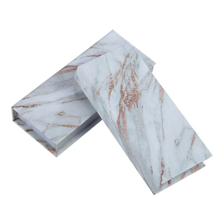 

Hot Marble empty eyelash Package Box cardboard magnetic box packaging false eyelashes packaging Fake eye lashes package box