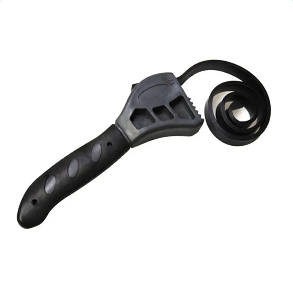Multi function Rubber Strap Wrench Universal Black Adjustable Bottle Opener Auto Oil Filter Car