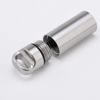 

Portable Outdoor Non Slip Capsule Stainless Steel Durable Sealing Pill Bottle Accessories Survival Mini Waterproof Tank Camping