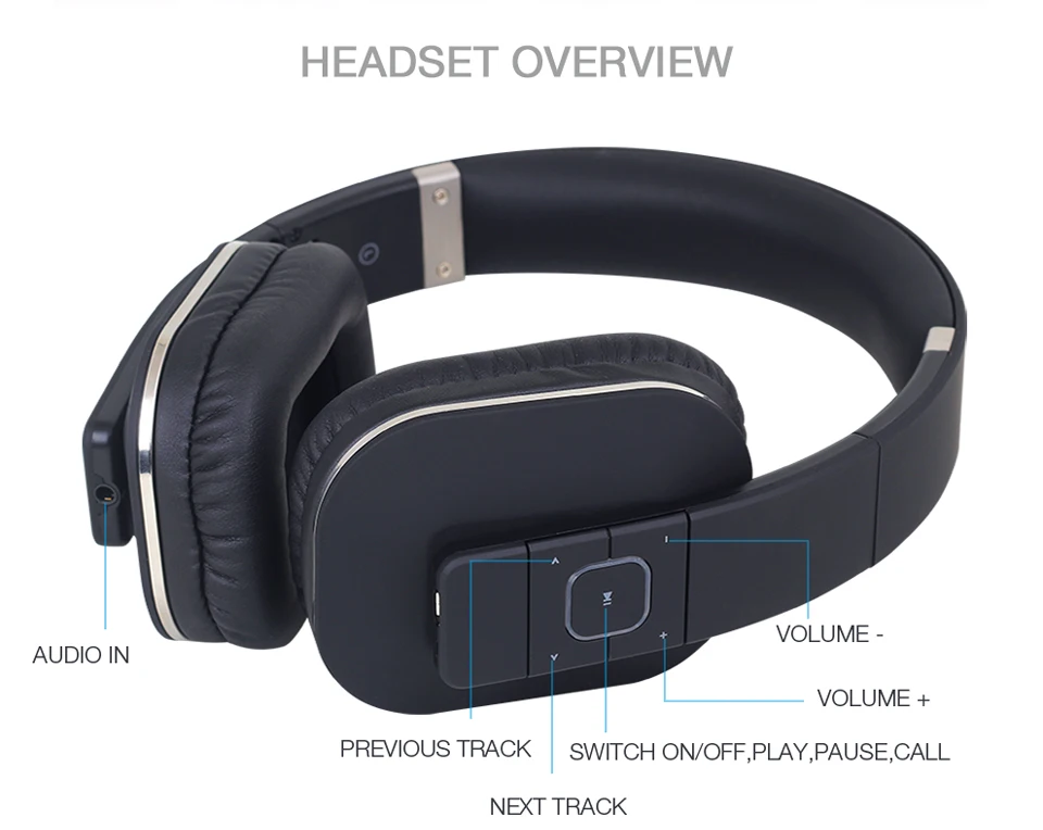 August EP650 Bluetooth Headphones with Microphones