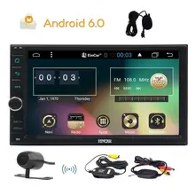 7″ Android 6.0 Double Din GPS Navigation Bluetooth AM/FM Radio Receiver Steering Wheel/1080p/OBD/Mirror Link+wireless camera