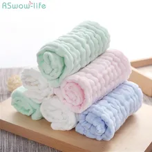4 шт. 26 см* 26 см хлопковая пряжа детское маленькое квадратное полотенце для рта хлопковый носовой платок шарф с карманом протирать руки мыть