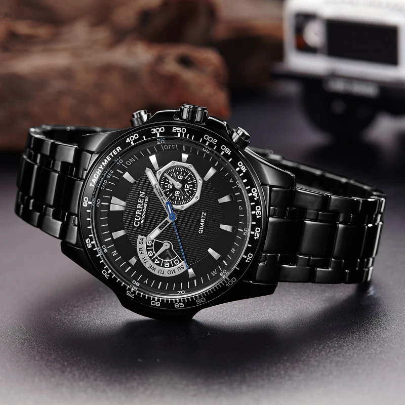  2018 CURREN Top Brand Fashion Quartz Watch Men Military Sport Full Steel Wristwatches relogio mascu