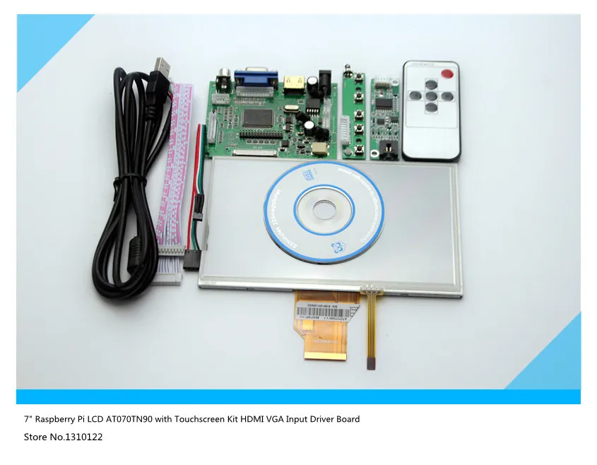 7inch Raspberry Pi LCD Touch Screen Display TFT Monitor AT070TN90 with Touchscreen Kit HDMI VGA Input Driver Board