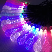 Солнечные струны Lemontec 20 футов 30 светодиодный Капля воды Солнечное сказочное освещение водонепроницаемый сад патио Двор украшение дома освещение