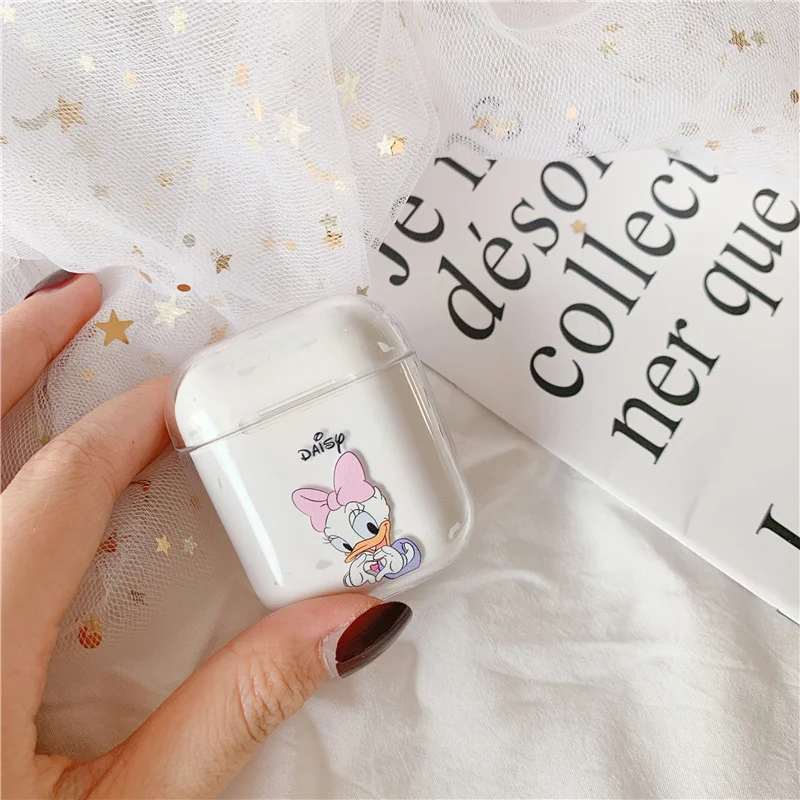 For font b Airpods b font Case Cute cartoon Transparent hard case Bluetooth wireless headset for