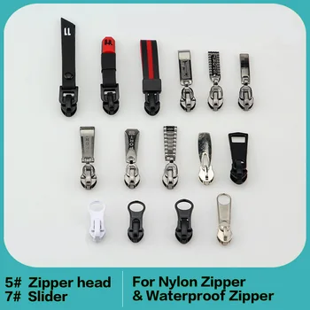 

8pcs 5# for nylon or waterproof instant zipper pulls head cord replacement slider