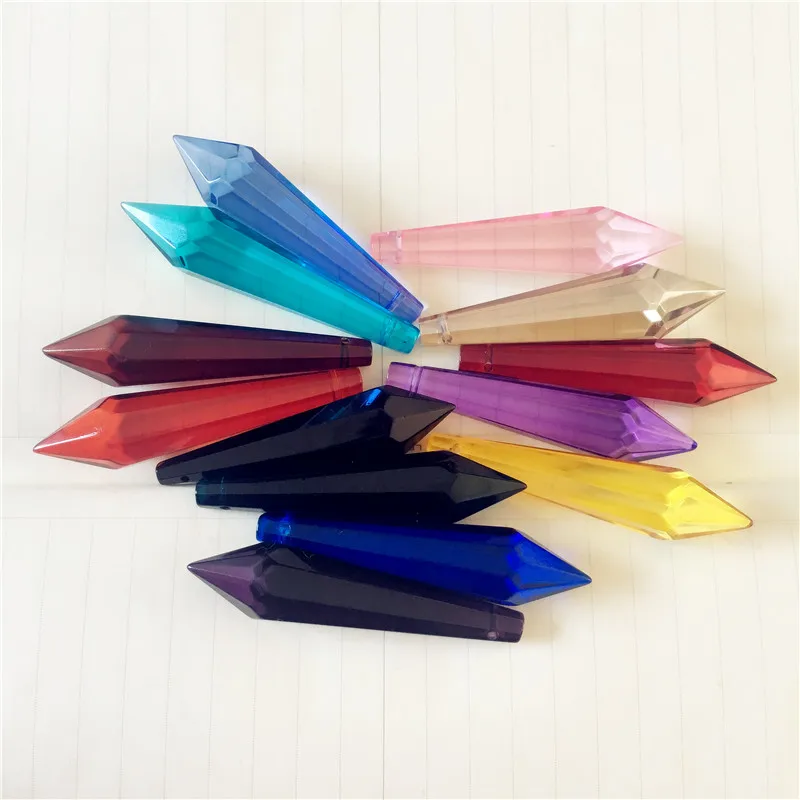 Buy 200pcs 60mm Mix Color Crystal Icicle Prisms