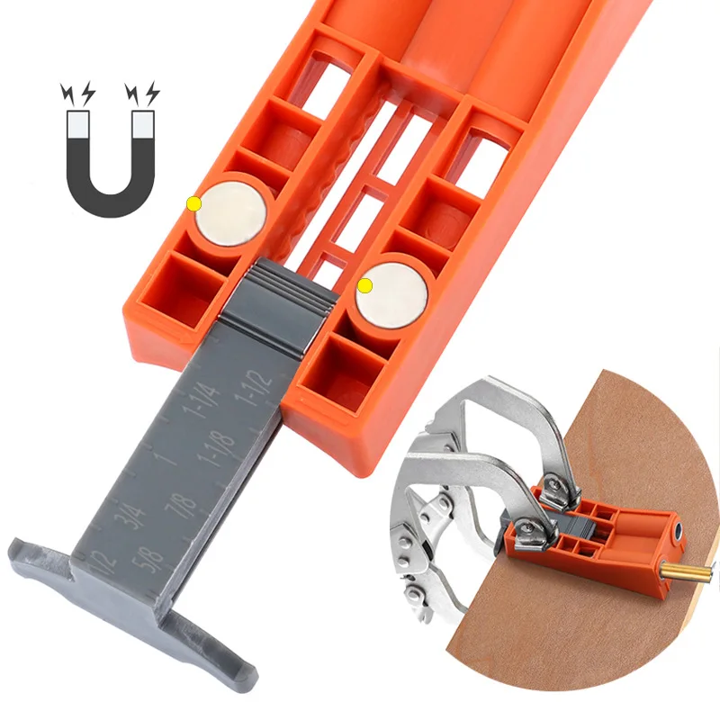 Carpentry Pocket Hole Jig Set 9.5Mm Wood Drill Guide Bevel Angle Hole Puncher With Positioning Magnet For Diy Woodworking Tool