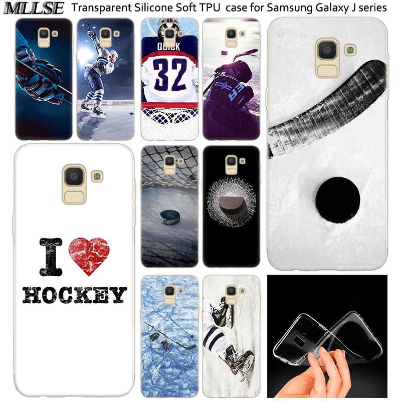 

Hot Ice Hockey Transparent Soft Silicone Case For Samsung Galaxy J2Pro J4 J6 J8 2018 J3 J5 J7 2016 2017EU Prime CORE Plus Cover