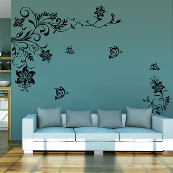 

8402 Classic flowers vine TV background wall stickers home decor vinyl wall stickers home decoration wall sticker