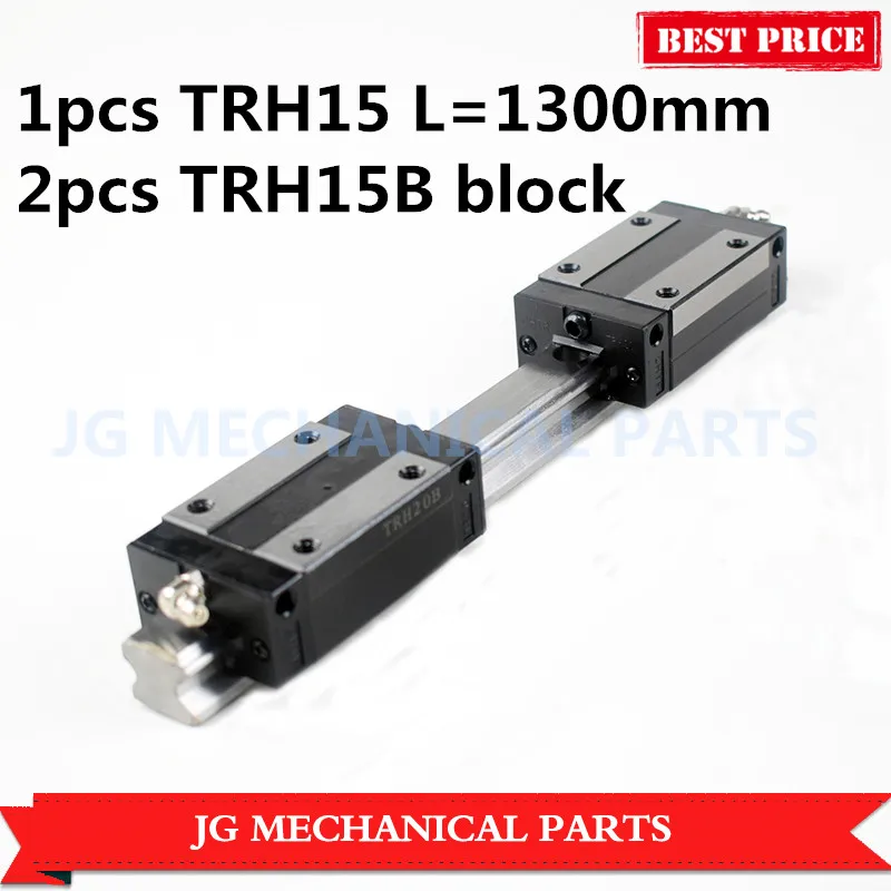 High quality 1pcs 15mm width Linear Guide TRH15 L=1300mm linear rail +2pcs TRH15B carriages Slider Block Square block High quality 1pcs 15mm width Linear Guide TRH15 L=1300mm linear rail +2pcs TRH15B carriages Slider Block Square block