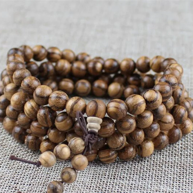 

108 beads 8mm Natural Buddhist Buddha bracelet Wood Prayer Beads buddahism bracelets & bangles Unisex Men jewelry bijoux