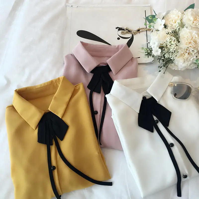 Neploe, шифоновая блузка с бабочкой, дизайнерская рубашка, весна, расклешенный рукав, отложной воротник, топы, модные женские элегантные блузки 34604
