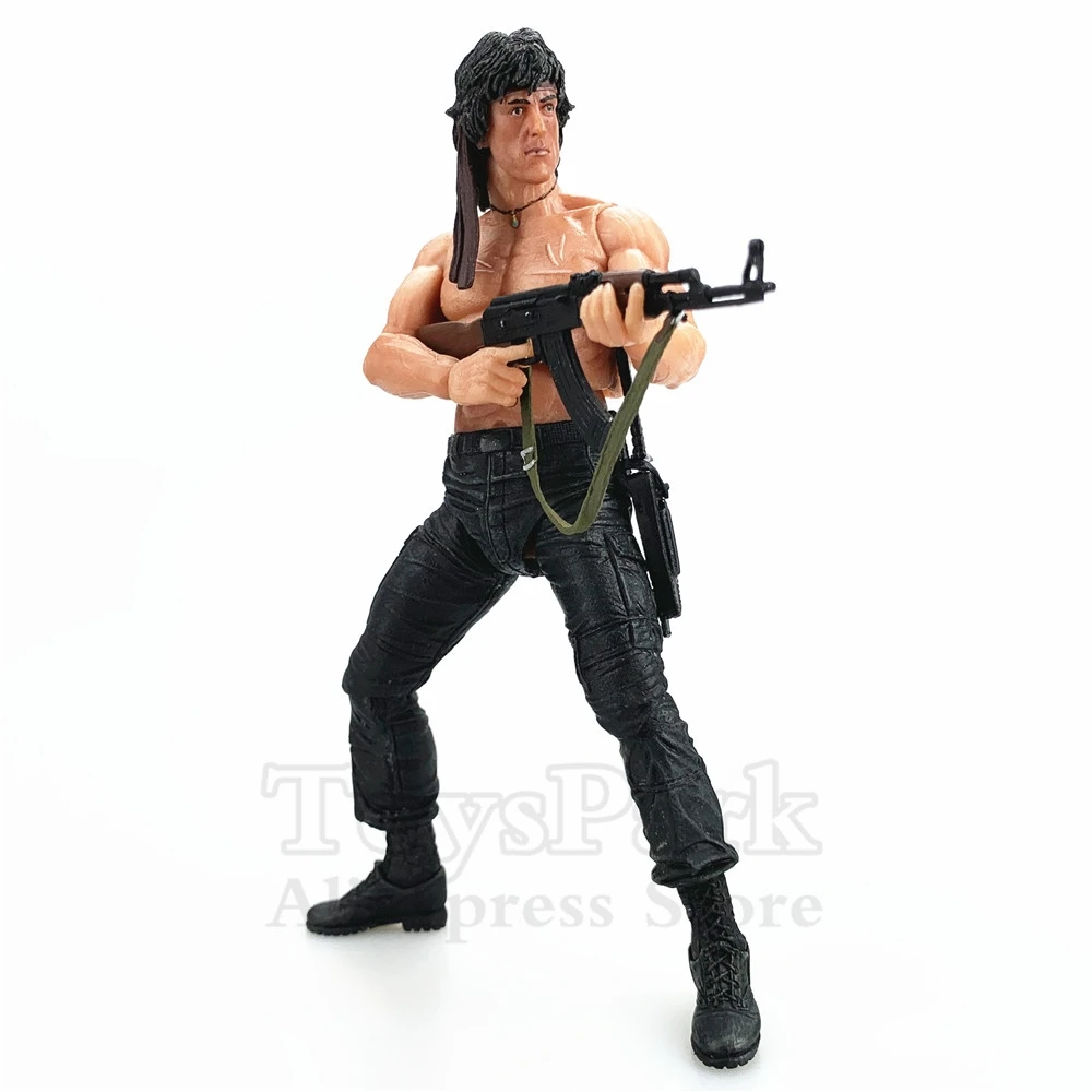 

First Blood Part 2 II MOVIE John J. Rambo 7" Action Figure Sylvester Stallone Original NECA Real Toys Collectible Film Doll RARE