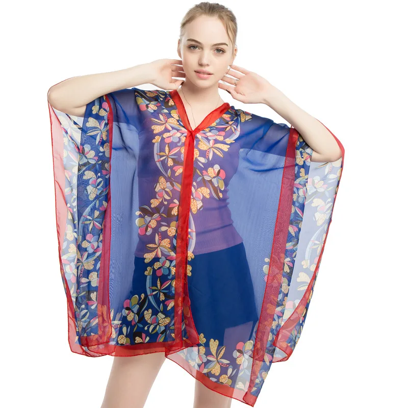 Women's new print summer sunscreen shawl scarf beach scarves bikini
