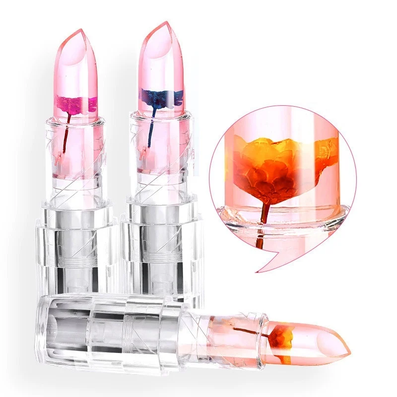 

Makeup Lipstick Moisturizer Transparent Magic Temperature Flower Color Changing Long Lasting Lip Balm