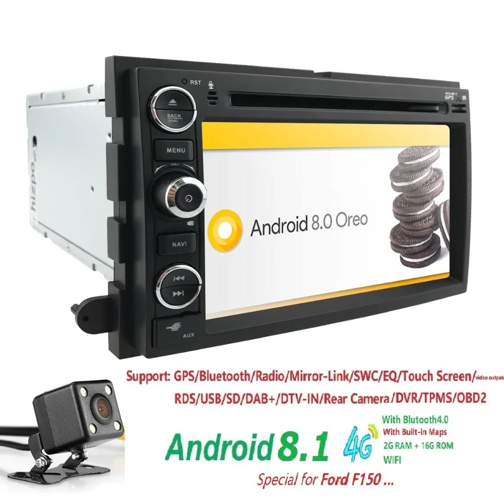 Cheap Hizpo Android 8.0 Car DVD For Focus Ford Edge Fusion Lincoin Auto Audio Video Radio Stereo WiFi GPS Navigation Backup Bluetooth 4