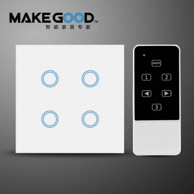 Сенсорный выключатель MakeGood стандарта Великобритании 4 клавиши 1 канал настенный