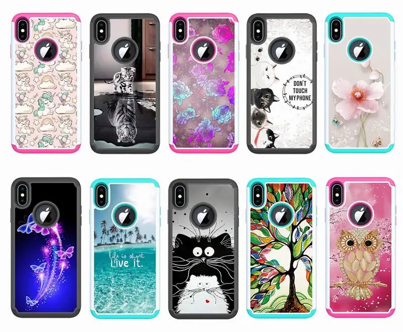 Жесткий чехол с милым мультяшным рисунком для iphone X XS Max XR 6 6S 7 8 Plus ipod Touch 5