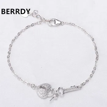 

925 Sterling Silver Bracelet Chain, Fashion Charm Bracelet Chain Settings Jewelry Parts Fittings Charm Accessories