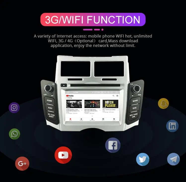 Excellent Besina Android 9.0 Car DVD Player For Toyota Yaris 2005 2006 2007 2008 2009 2010 2011 Multimedia GPS Navi Stereo 2 Din Car Radio 5