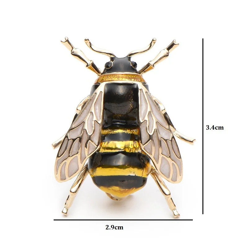 Мужская/женская брошь в форме шмеля Wuli&baby, брошь из металлического сплава. с эмалью, желтого цвета, в форме пчелы, банкетная брошь, подарок на рождество