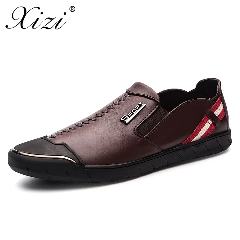 

Xizi Men Casual Genuine Leather Shoes Male Slip on Black Loafers Real Leather Loafers Sneakers Men Moccasins Oxford Boat Shoe