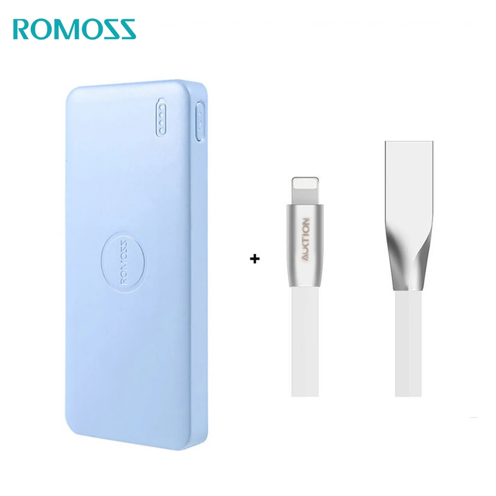 

ROMOSS Polymos10 Air 10000mAh Mobile Charger External Dual Output Battery Power Bank For iphoneX Xiaomi Samsung iPhone8plus ios