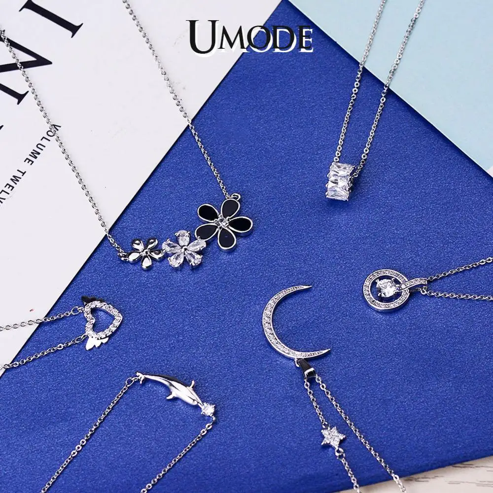 Женское Ожерелье с кулоном UMODE разноцветное ожерелье из циркона ювелирные