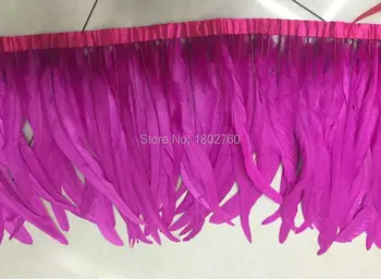 

Wholesale 2 m long beautiful rose rooster tail feather cloth belt feather length 12-14 inches / 30-35 cm dance decoration