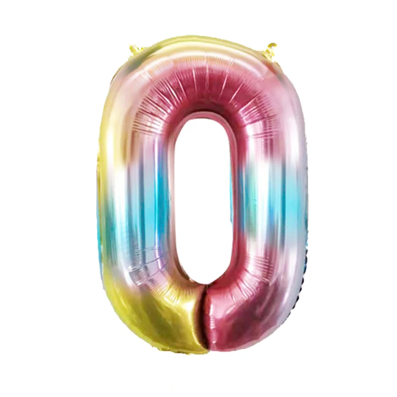32 дюйма переливчатая Радуга Цвет номер Фольга воздушные шары на день рождения Свадебная вечеринка украшения Цифровой шар номер Воздушный баллон Globos - Цвет: Насыщенный сапфировый