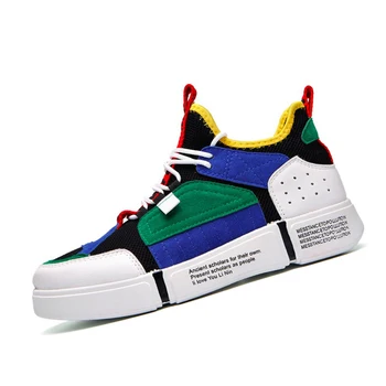 

Men Casual Shoes 2018 Spring Autumn Men Shoes Breathable Mesh+Leather Patchwork Flats Footwear Men Sneakers Shoes