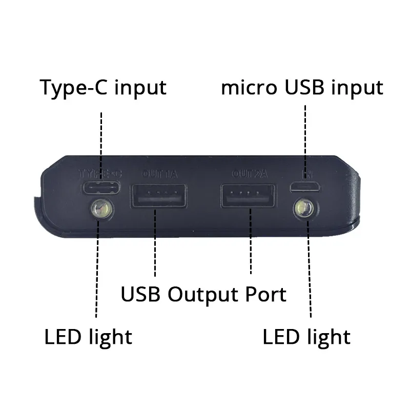 Тип C вход 2 USB порт портативный DIY 8x18650 Внешний аккумулятор чехол корпус держатель батареи дисплей банк питания цвет случайный