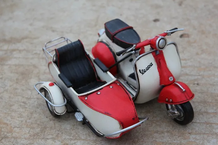 Handmade Antique Metal Three Motorcycle Model Handmade Retro Motorcycle Home Decor Model