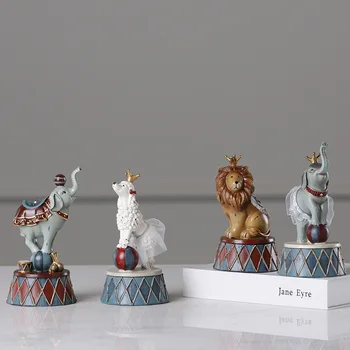 

New Cirque Series Elephant Lion and Animal Resin Decorative Crafts of Children's Room At Home Home Decoration Accessories
