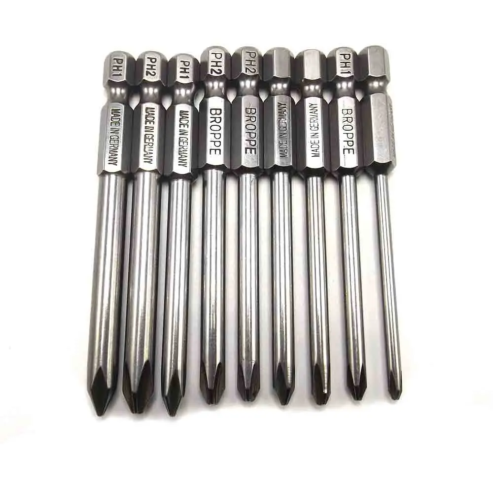 8pcs 75mm Long Hex For Cross Head Screwdriver Bits Screwdriver