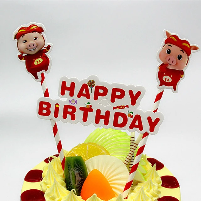 1pc Happy Birthday 100 Days Cartoon Party Cupcake Toppers Picks Kids  Children Birthday Party Decoration Baby