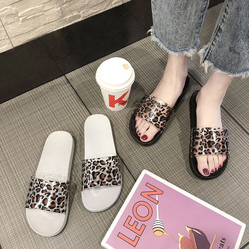 

Women Slippers Flip Flops Summer Women Transparent Leopard Soft PVC Slides Sandals Casual Shoes Slip On Slipper shoes woman