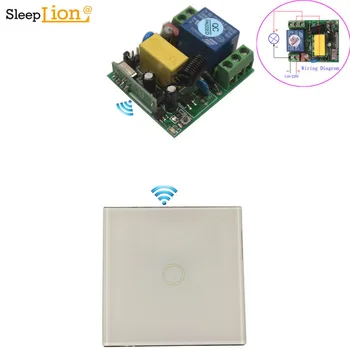 

Sleeplion 110V Wireless Switch Touch Wall Light Switch Luxury Crystal Glass Panel 220V Switch Transmitter Remote 433Mhz
