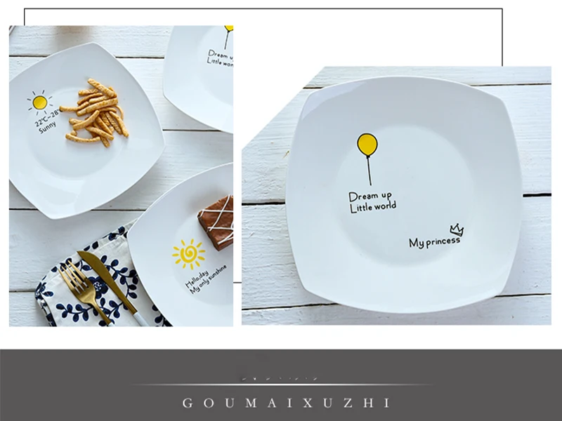 Креативные керамические тарелки квадратный поднос для завтрака домашнее блюдо торт десерт тарелка суши блюдо